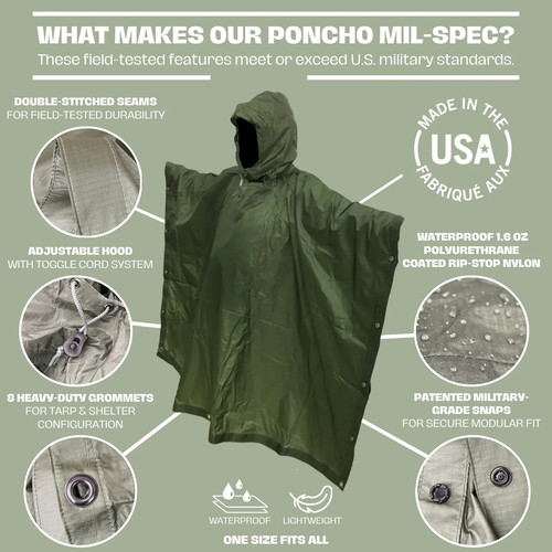 Poncho militare verde orc - verde,