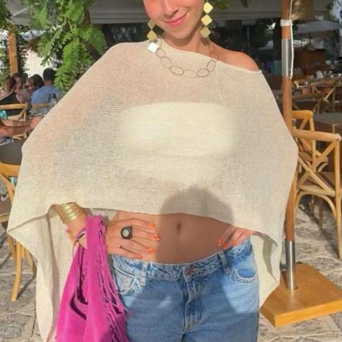 Poncho donna maglia - in,