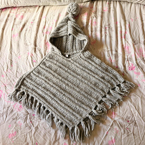 Girl grey knit hooded - girl’s,