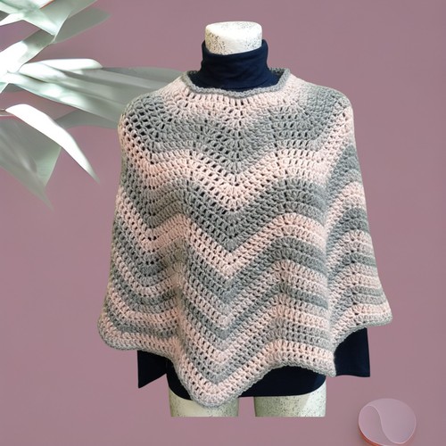Poncho donna lana lavorato - poncho,
