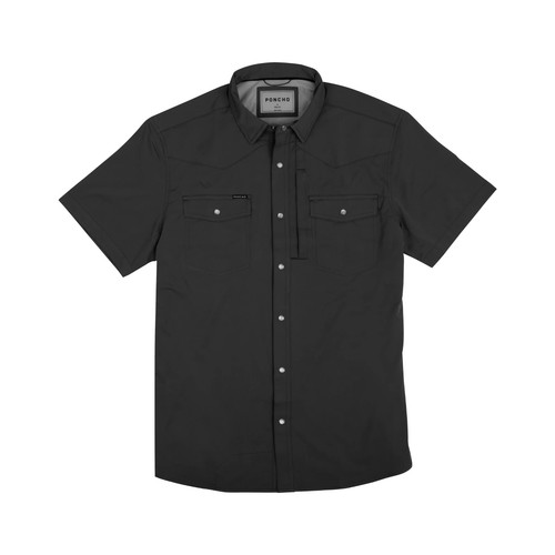 Poncho camicia uomo nero - poncho,