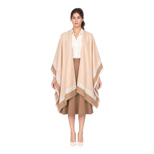 Poncho donna beige coccinelle - poncho,
