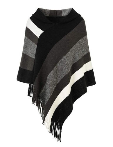 Poncho maglione righe in - righe,