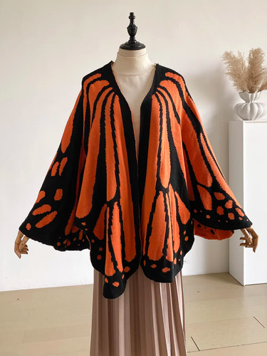 Poncho donna maglia ala - , di