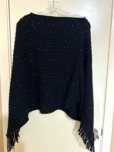 Poncho donna nero maglia - nero,