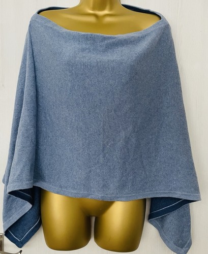 Poncho blu cotone - , cashmere