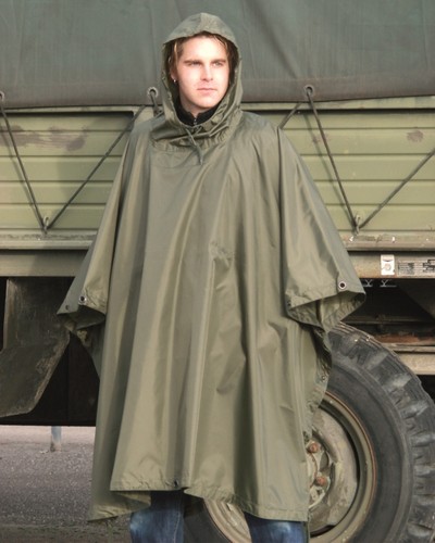 Poncho tinta unita oliva